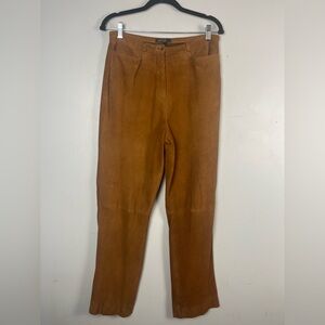 Harold’s 100% leather vintage brown straight leg pants size 12